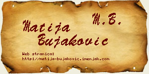 Matija Bujaković vizit kartica